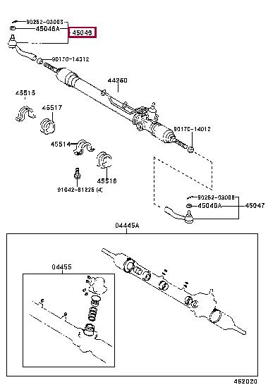 Toyota 45046-29235 Tie rod end outer 4504629235