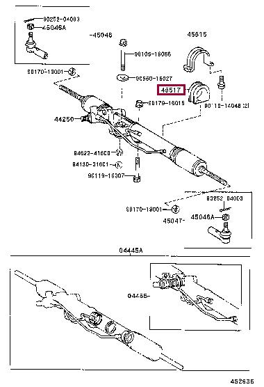 Toyota 45517-60010 Steering rack bush 4551760010 4551760010 Toyota Steering rack bush