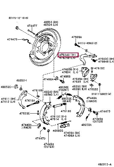 4762460022 Toyota Brake pad expandable