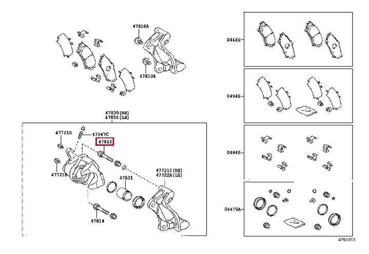 Toyota 47815-33240 Sleeve guide brake caliper 4781533240 4781533240 Toyota Sleeve guide brake caliper