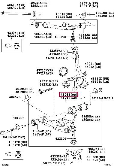 Toyota 48068-60050 Track Control Arm 4806860050