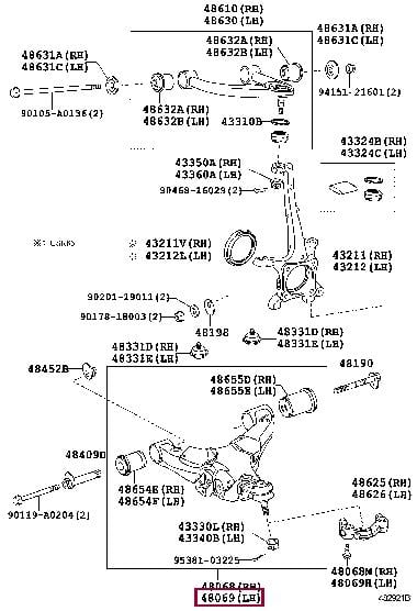 Toyota 48069-09090 Track Control Arm 4806909090 4806909090 Toyota Track Control Arm