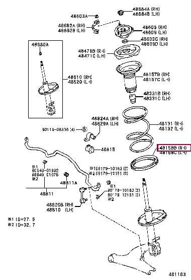 Toyota 48158-32030 Suspension spring front 4815832030