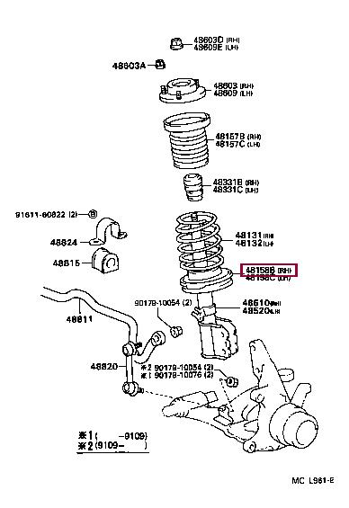 Toyota 48158-33020 Suspension spring front 4815833020
