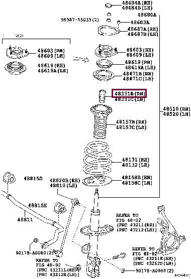 Toyota 48331-42030 Rubber buffer, suspension 4833142030