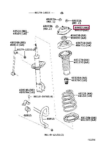 Toyota 48609-33190 Front Shock Absorber Support 4860933190