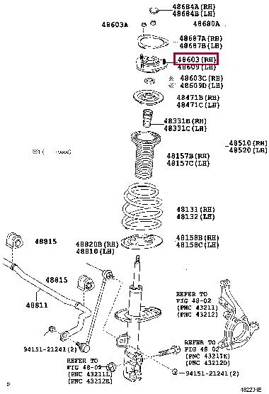 Toyota 48609-42030 Strut bearing with bearing kit 4860942030