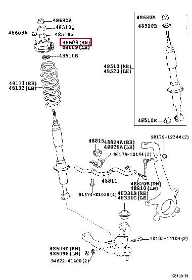 Toyota 48609-60060 Front Shock Absorber Support 4860960060