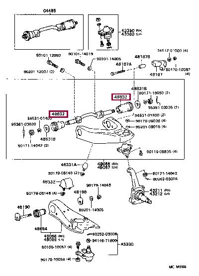Suspension arm bushing Toyota Modell F: 4863528060 Toyota Silent block front upper arm rear