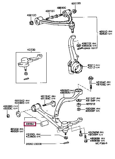 Toyota 48654-30050 Control Arm-/Trailing Arm Bush 4865430050