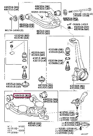Wishbone bushes Toyota Sequoia: 4865434010 Toyota Silent block