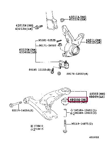 4865544020 Toyota Control arm bushing