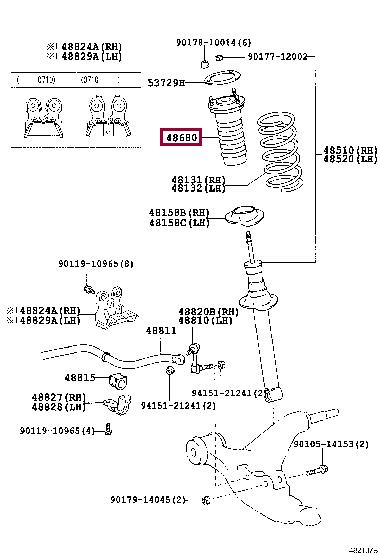 Toyota 48680-53031 Front Shock Absorber Support 4868053031