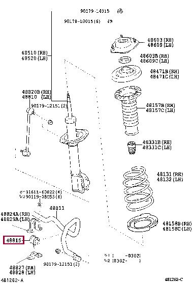 Sway bar bushes Toyota Highlander: 4881548010 Toyota Front anti roll bar bush
