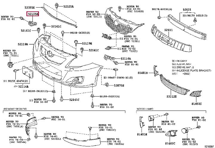 5211512460 Toyota Bracket bumper