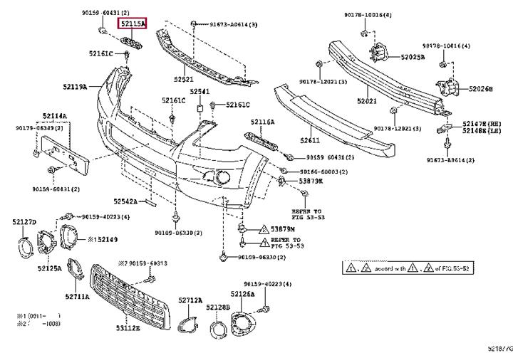 5211560150 Toyota Bracket bumper