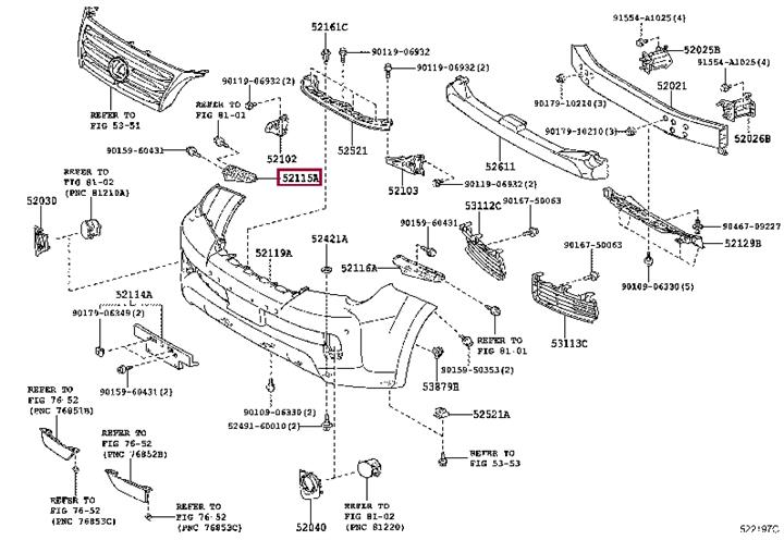 5211560170 Toyota Bracket bumper