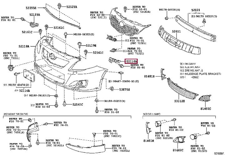 5211612420 Toyota Bracket bumper