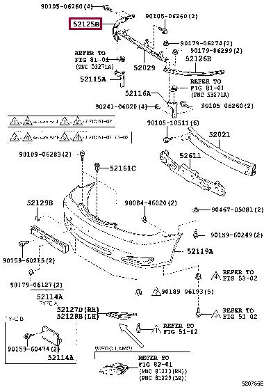 5212533050 Toyota Bracket bumper