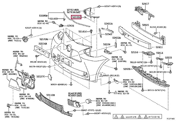 5253528020 Toyota Bumper mount