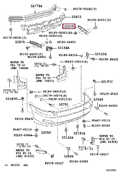 5257548020 Toyota Bumper mount