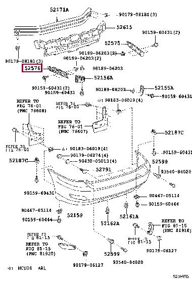 5257648020 Toyota Bumper mount