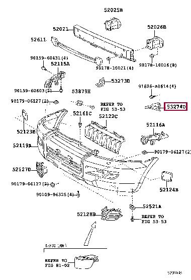 5327460020 Toyota Bumper mount