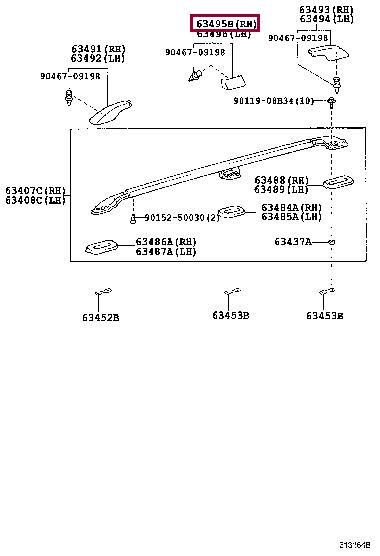 6349560021 Toyota COVER, ROOF RACK