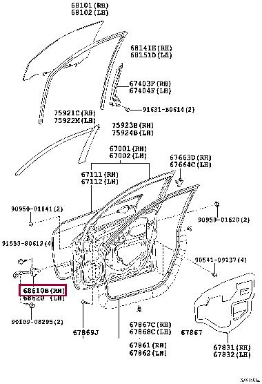6861042020 Toyota Door limiter