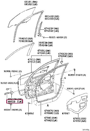 6862042020 Toyota Door limiter