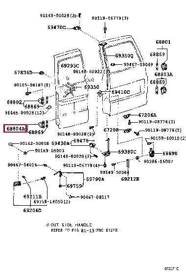 6880460030 Toyota HINGE SUB-ASSY, BACK
