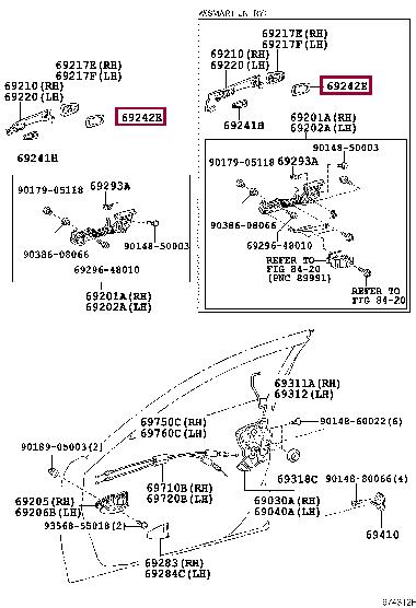 Toyota 69242-60030 Auto part 6924260030