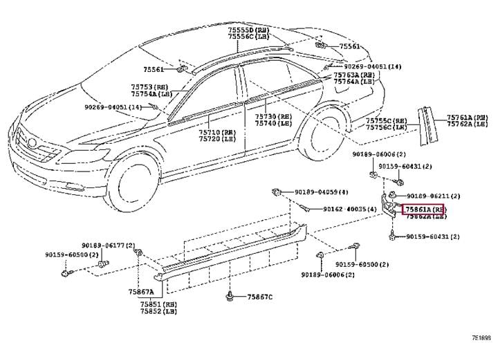 Toyota 75861-33011 PROTECTOR, ROCKER 7586133011 7586133011 Toyota PROTECTOR, ROCKER