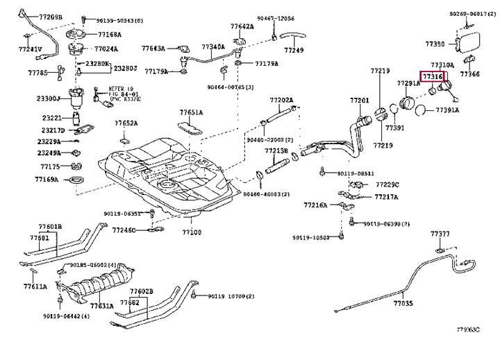 7731633042 Toyota Seal, fuel tank