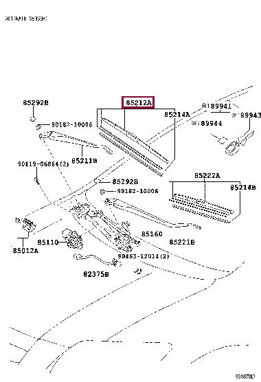 Toyota 85212-12450 Wiper 650 mm (26") 8521212450