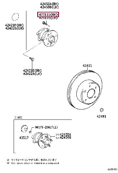 Wheel Stud Toyota 90942-02081