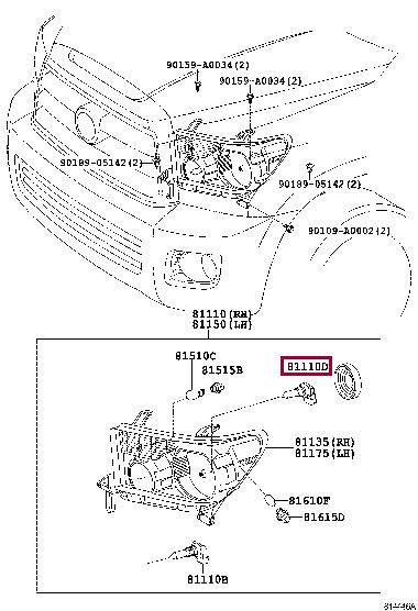 Toyota 90981-AD001 Halogen lamp 12V 90981AD001 90981AD001 Toyota Halogen lamp 12V