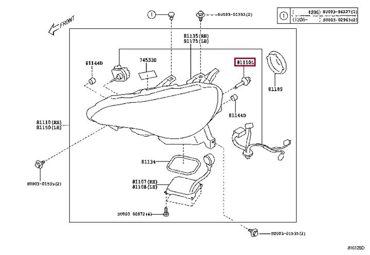 Toyota SU003-02560 GL HLAMPE SU00302560