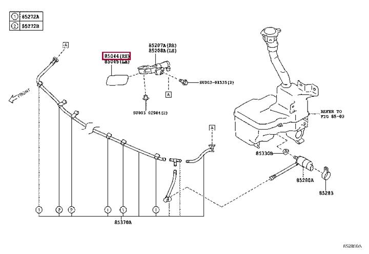 SU00302709 Toyota NOZZLE COVER ASSYRH