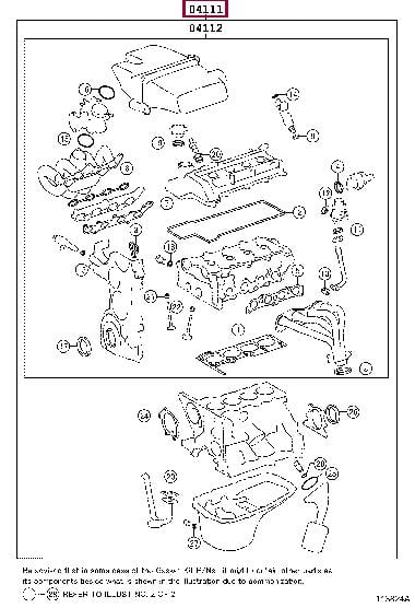 0411123131 Toyota Full Gasket Set, engine