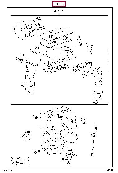 Toyota 04111-28680 Full Gasket Set, engine 0411128680