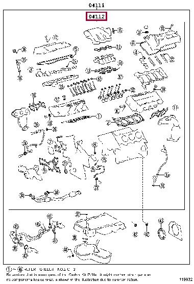 Toyota 04112-31274 Full Gasket Set, engine 0411231274 0411231274 Toyota Full Gasket Set, engine