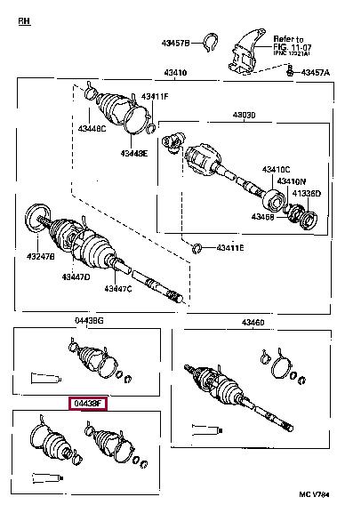 Toyota 04438-06020 Bellow, driveshaft 0443806020