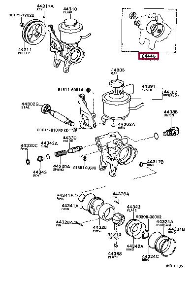 Toyota 04446-12020 Gasket kit, power steering pump 0444612020