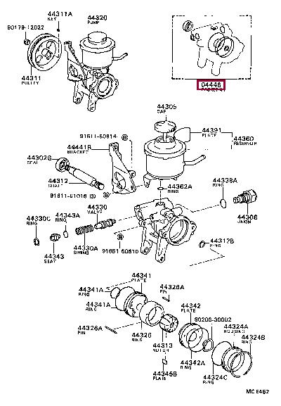 Toyota 04446-20031 Gasket kit, power steering pump 0444620031