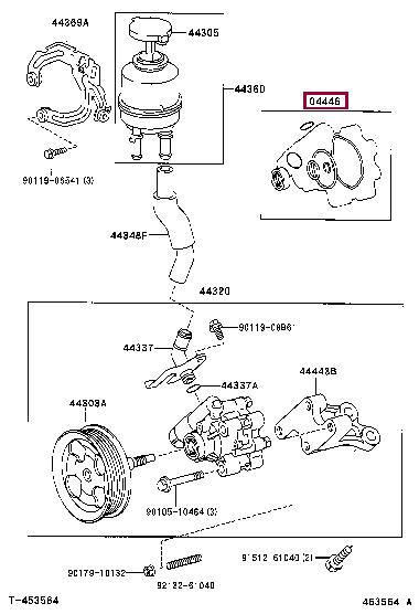 Toyota 04446-20170 Gasket kit, power steering pump 0444620170