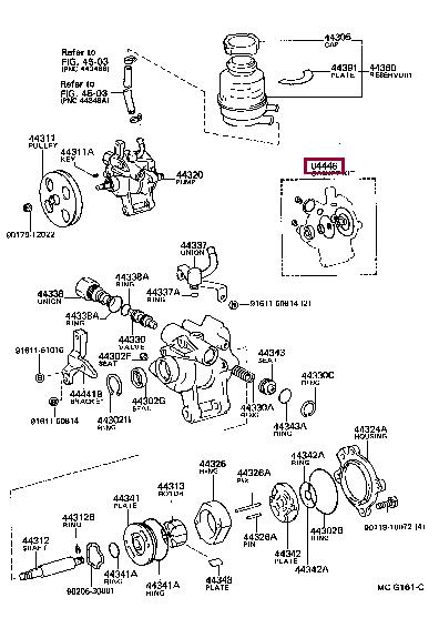 Toyota 04446-30090 Gasket kit, power steering pump 0444630090