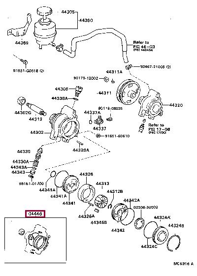 Toyota 04446-32032 Gasket kit, power steering pump 0444632032
