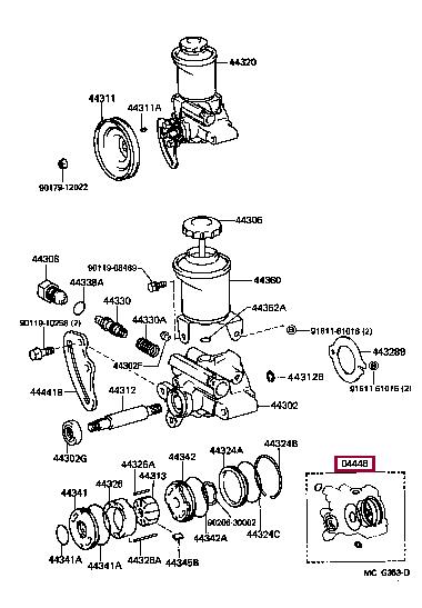 Toyota 04446-60020 Gasket kit, power steering pump 0444660020