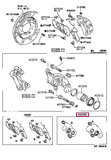 Toyota 04479-30140 Repair Kit, brake caliper 0447930140